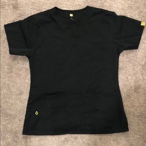 Wonderwink black scrub top